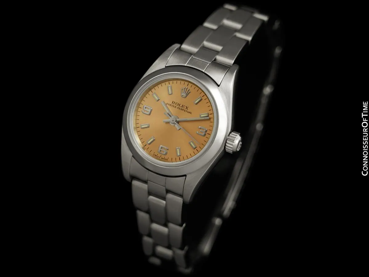 Rolex Ladies Oyster Perpetual No Date Watch with Pink Dial, Ref. 76080 - Stainless Steel