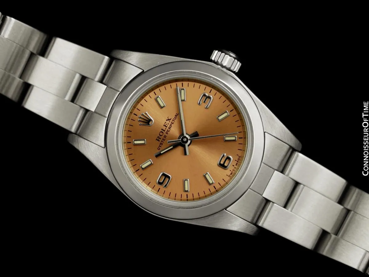 Rolex Ladies Oyster Perpetual No Date Watch with Pink Dial, Ref. 76080 - Stainless Steel