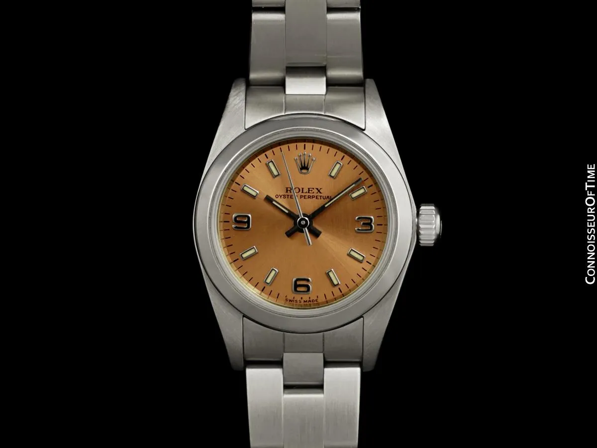 Rolex Ladies Oyster Perpetual No Date Watch with Pink Dial, Ref. 76080 - Stainless Steel