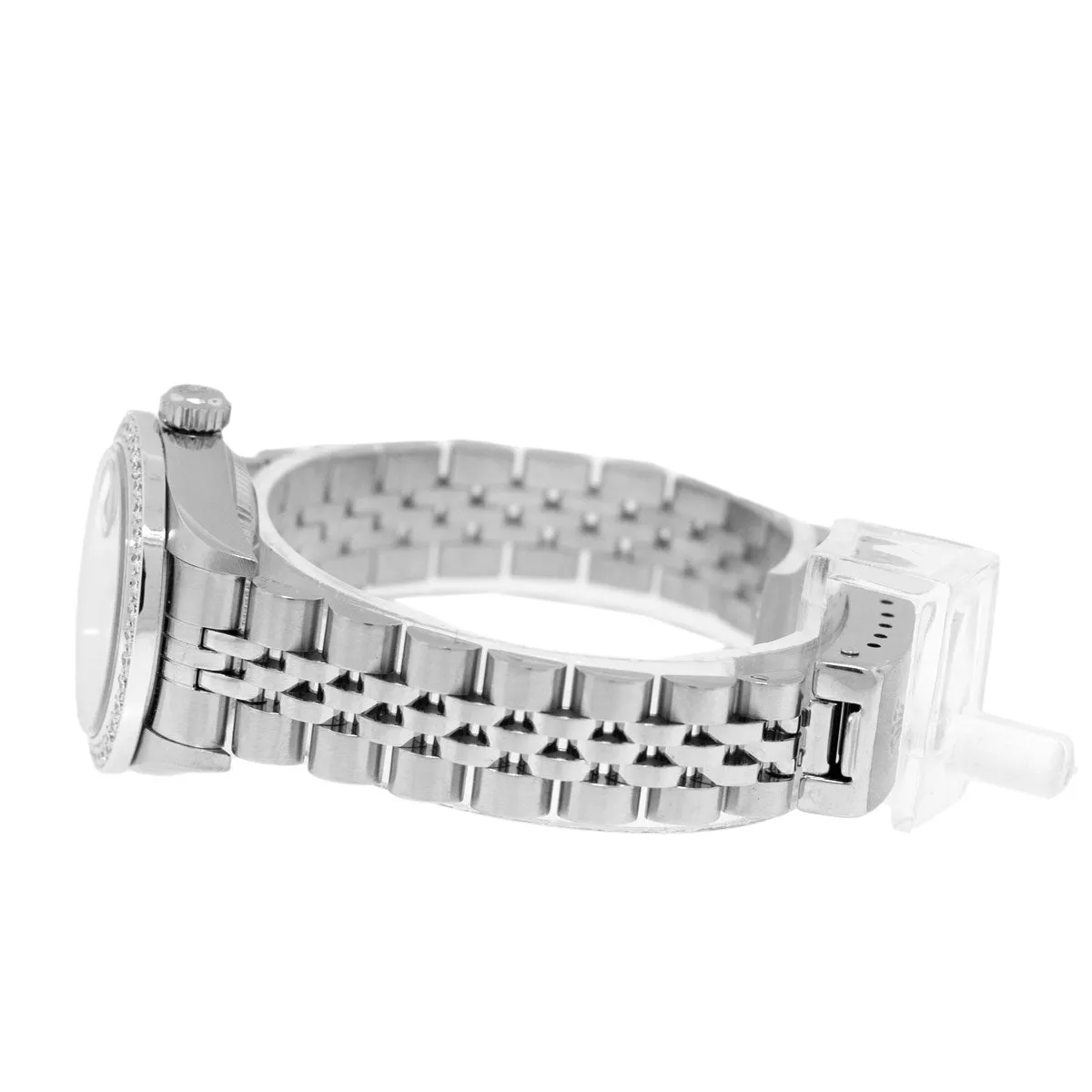 Rolex Lady-Datejust 26mm Stainless Steel Pink Mother of Pearl Deco Roman Dial & Custom Diamond Bezel 69174