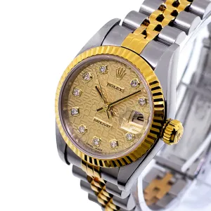 Rolex Lady-Datejust 26mm Yellow Gold & Steel Champagne Jubilee Diamond Dial 79173