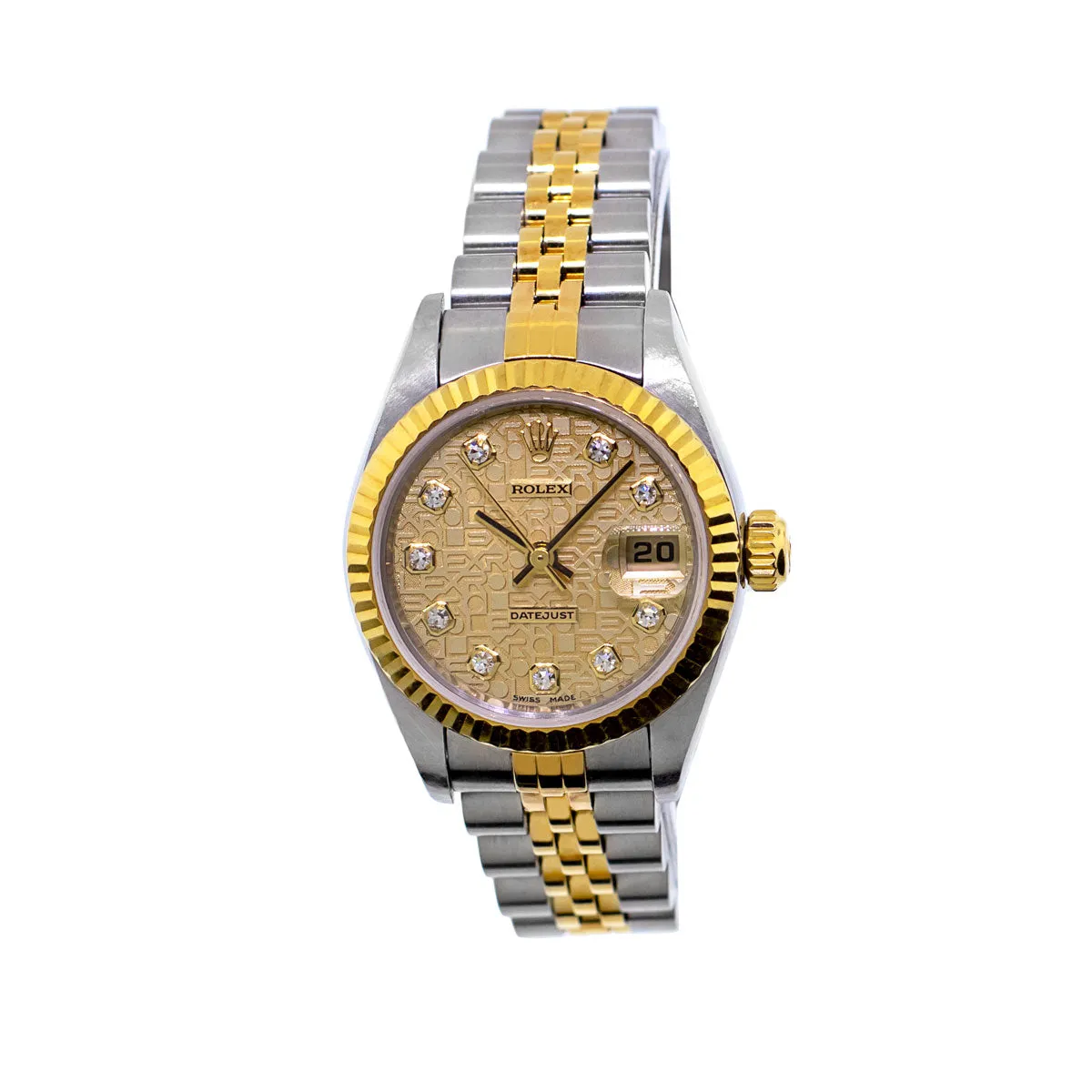 Rolex Lady-Datejust 26mm Yellow Gold & Steel Champagne Jubilee Diamond Dial 79173