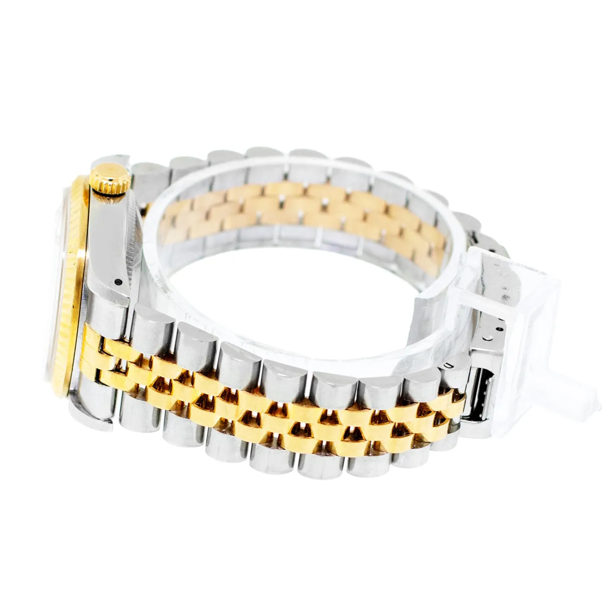 Rolex Lady-Datejust 31mm Yellow Gold Steel Champagne Index Dial & Fluted Bezel 68273