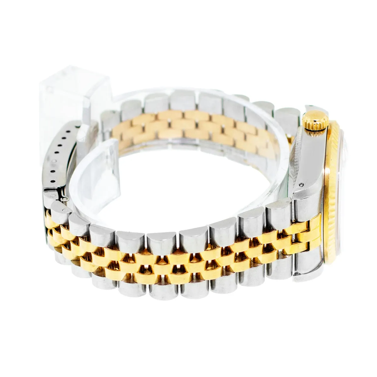 Rolex Lady-Datejust 31mm Yellow Gold Steel Champagne Index Dial & Fluted Bezel 68273