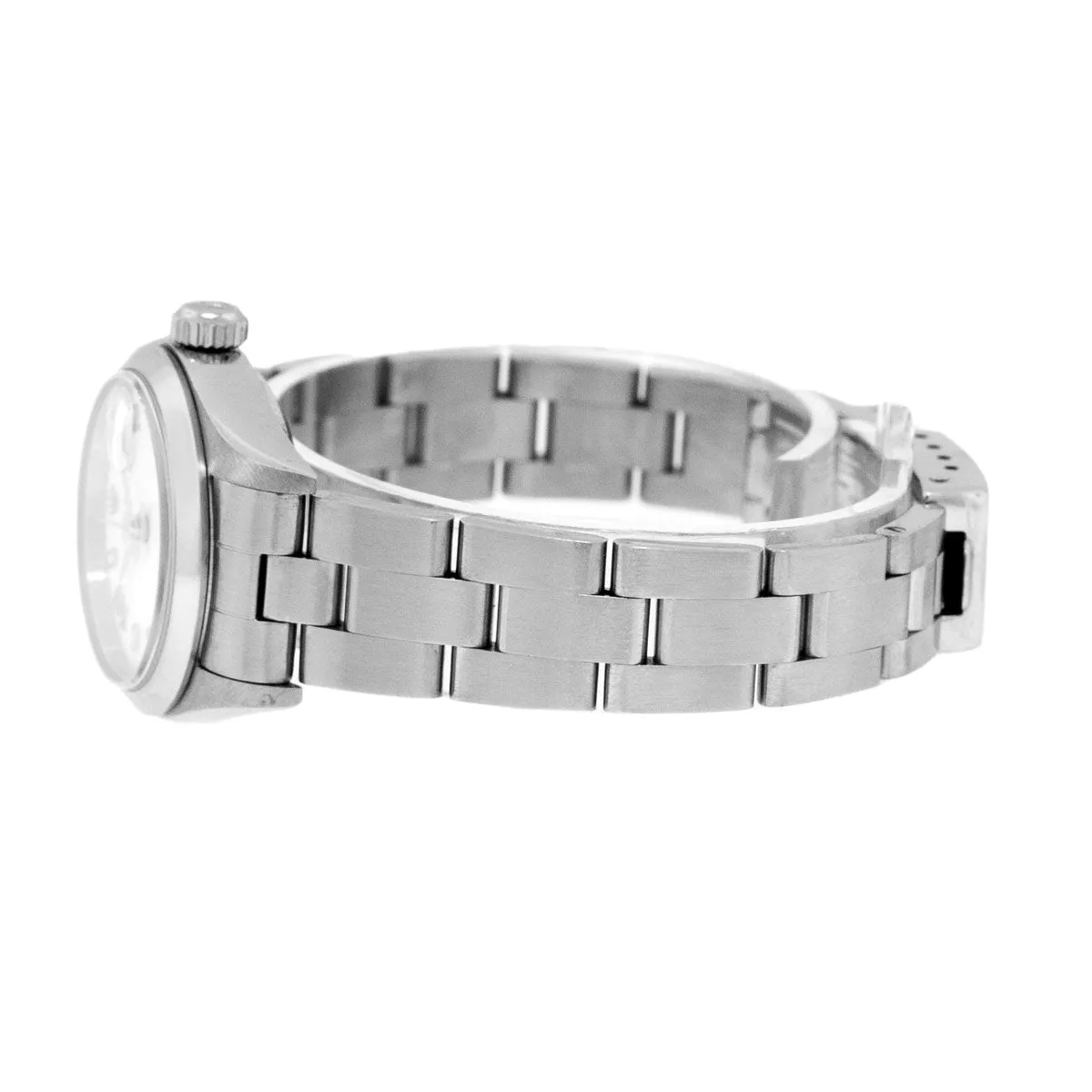 Rolex Lady Oyster Perpetual Date 26mm Stainless Steel White Arabic Dial & Smooth Bezel 69160