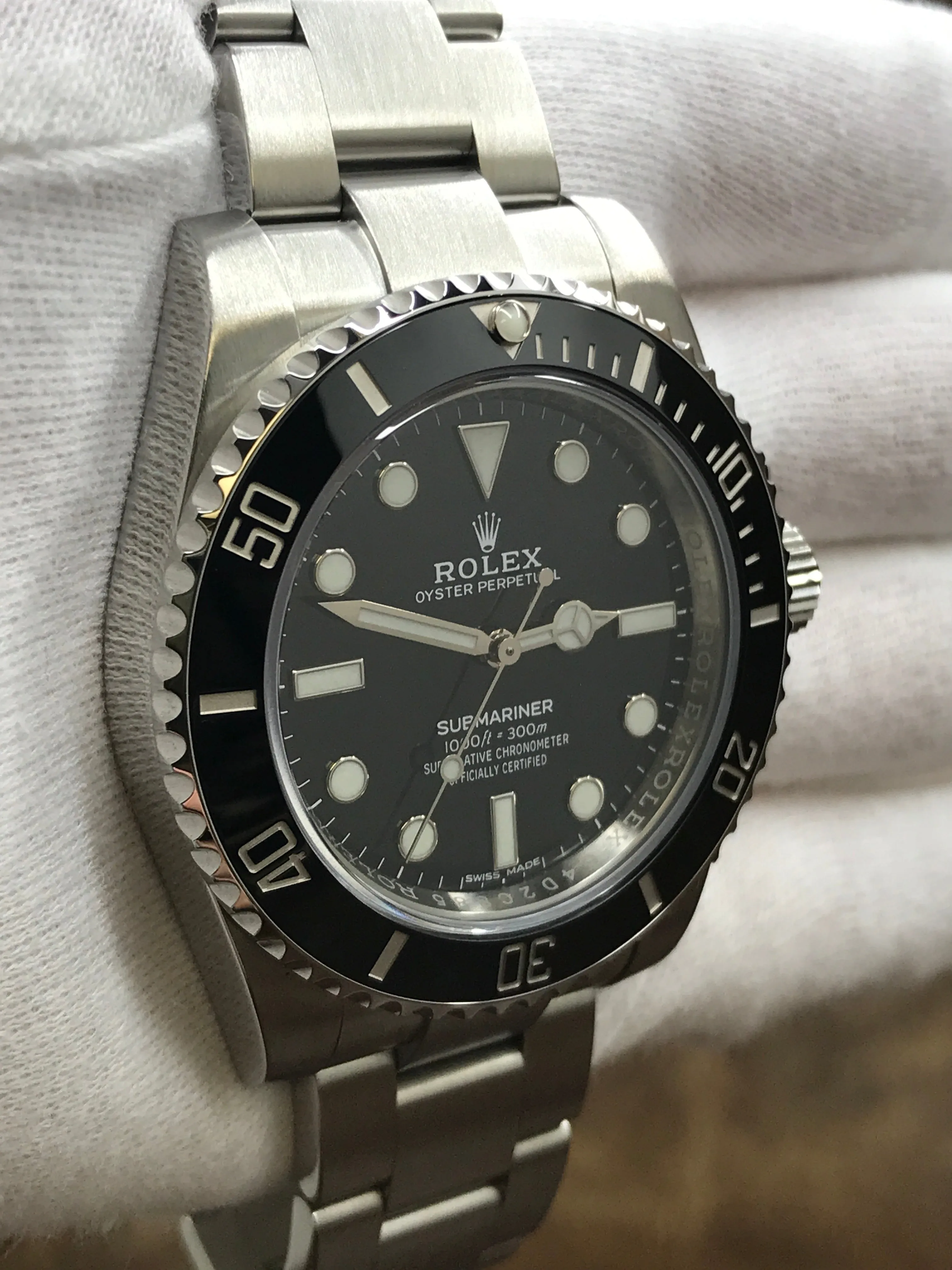 Rolex No Date Submariner Ceramic 114060 Black Dial Automatic Men's Watch