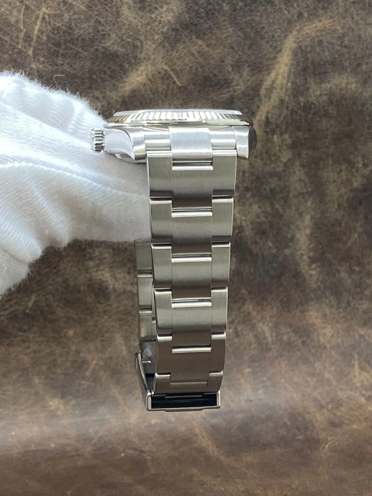 Rolex Oyster Perpetual 36mm 116034 Silver Roman Diamond Dial Automatic Watch