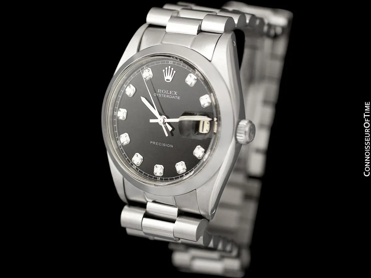 Rolex Oysterdate Mens Date Watch with Both Bracelet & Strap - Stainless Steel & Diamonds