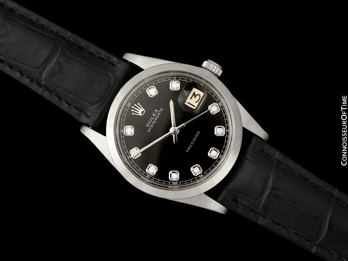 Rolex Oysterdate Mens Date Watch with Both Bracelet & Strap - Stainless Steel & Diamonds