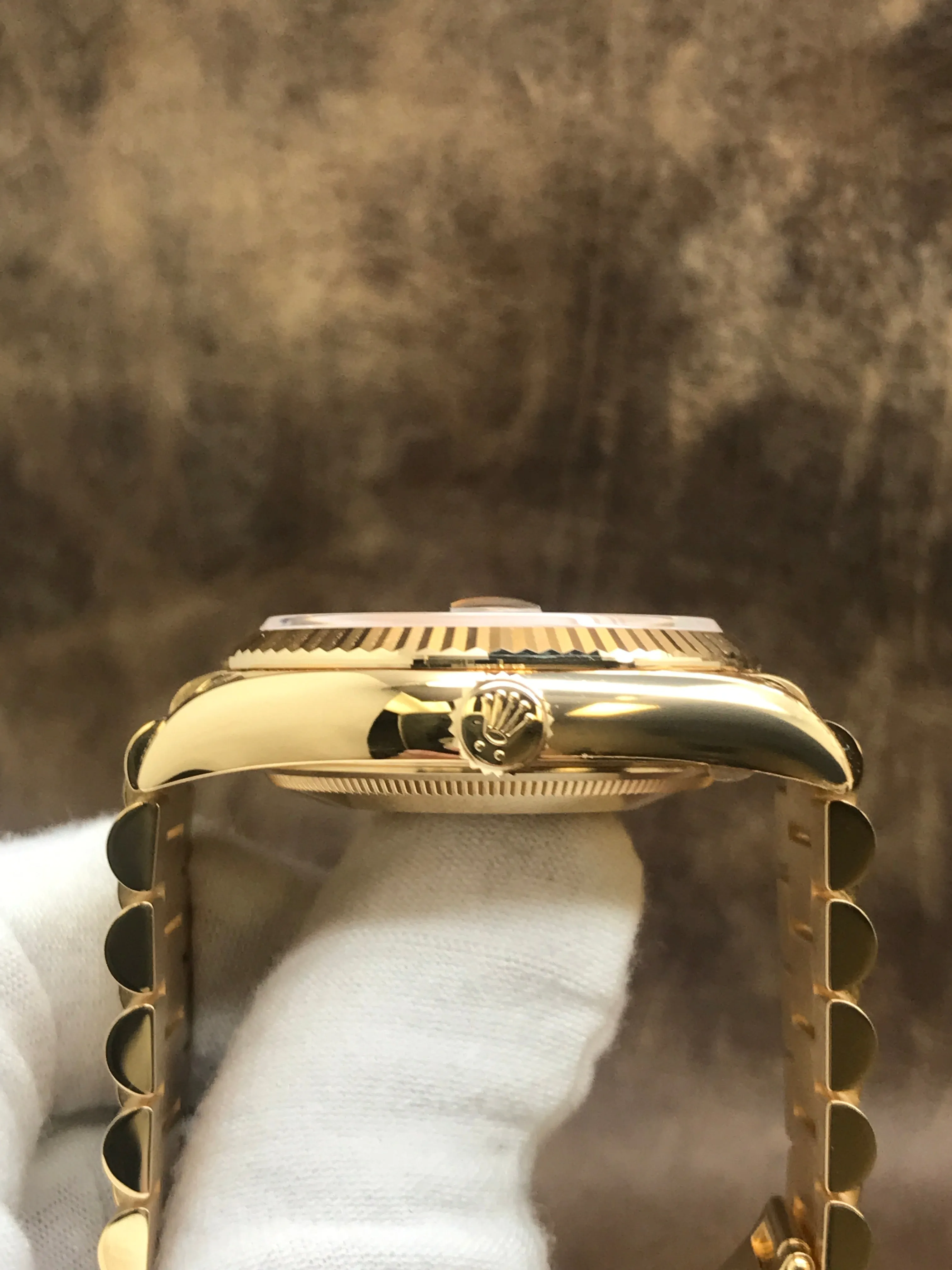Rolex President Day Date 36mm 128238 Green Ombre Diamond Dial Automatic Watch
