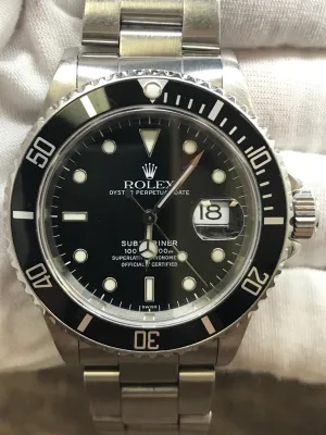 Rolex Submariner Date 16610 Black Dial Automatic Men's Watch