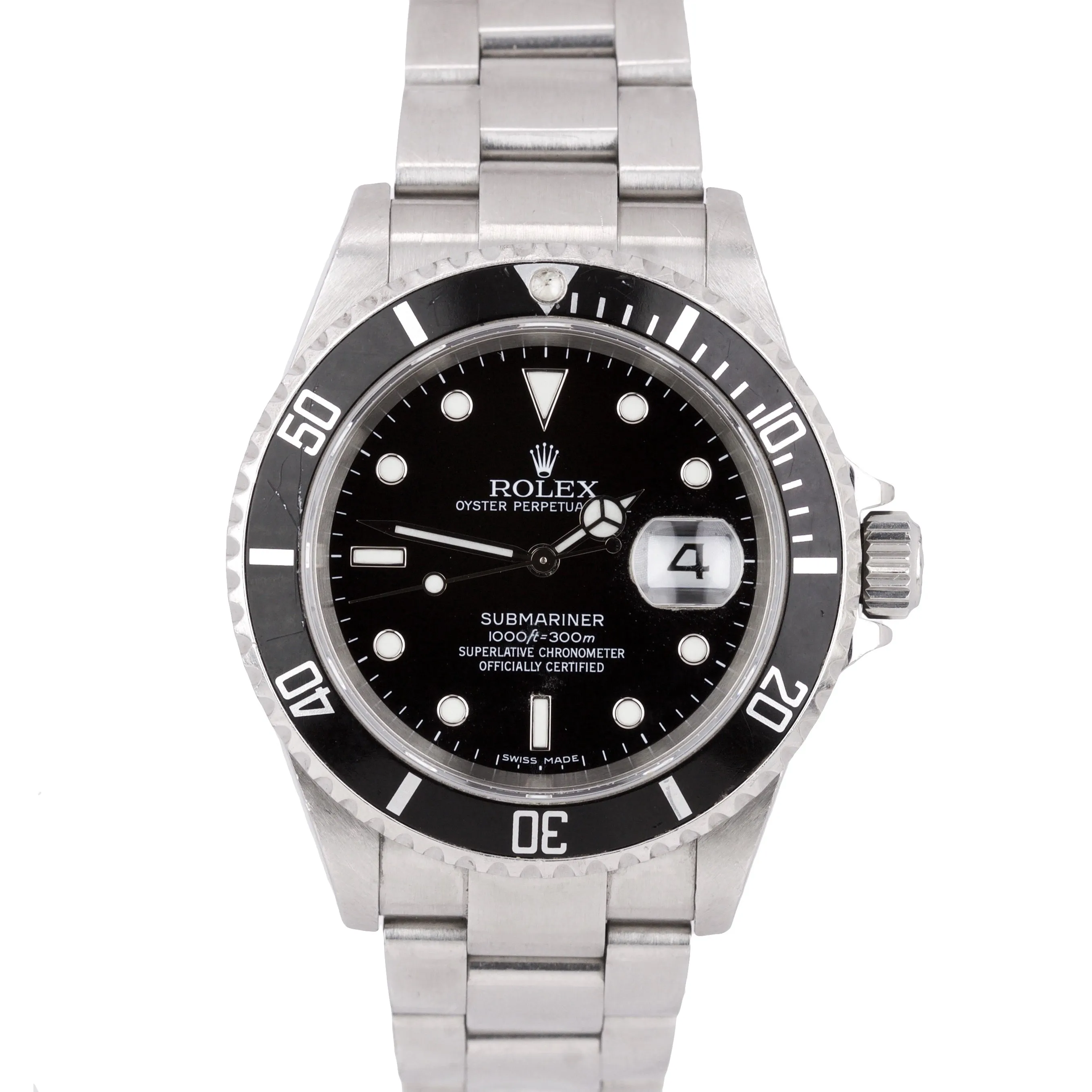 Rolex Submariner Date 16610 T Stainless Dive Watch SEL NO-HOLES Pre-Ceramic B P