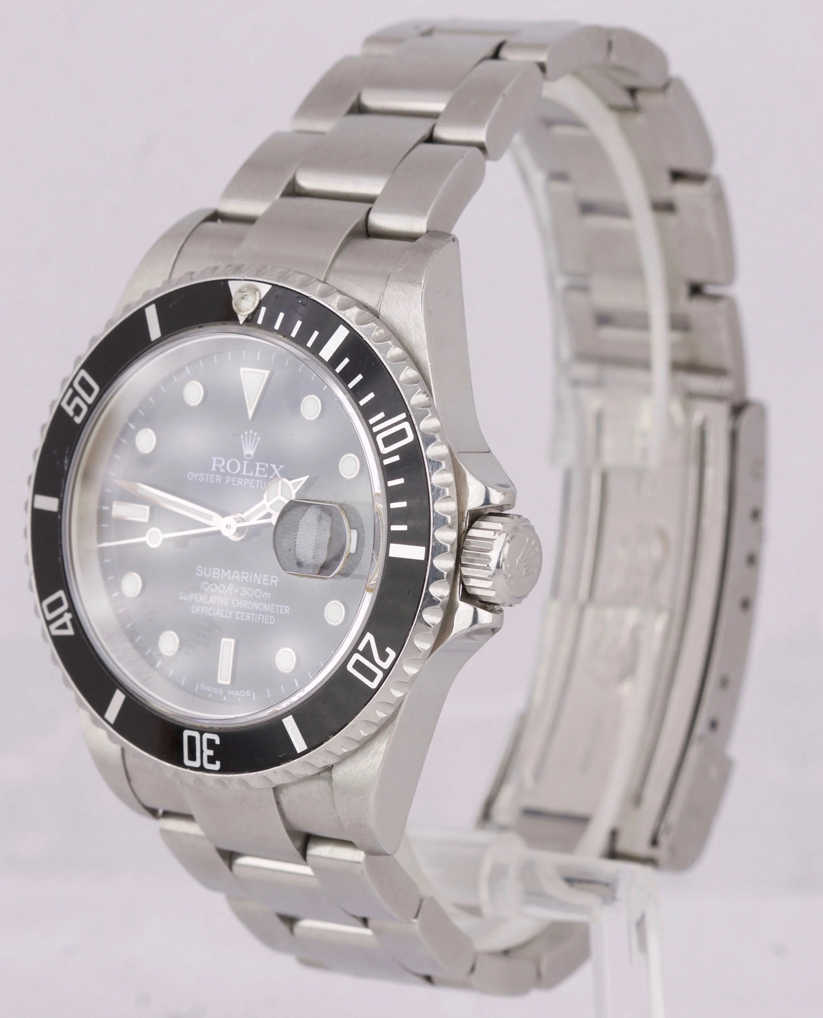 Rolex Submariner Date 16610 T Stainless Dive Watch SEL NO-HOLES Pre-Ceramic B P