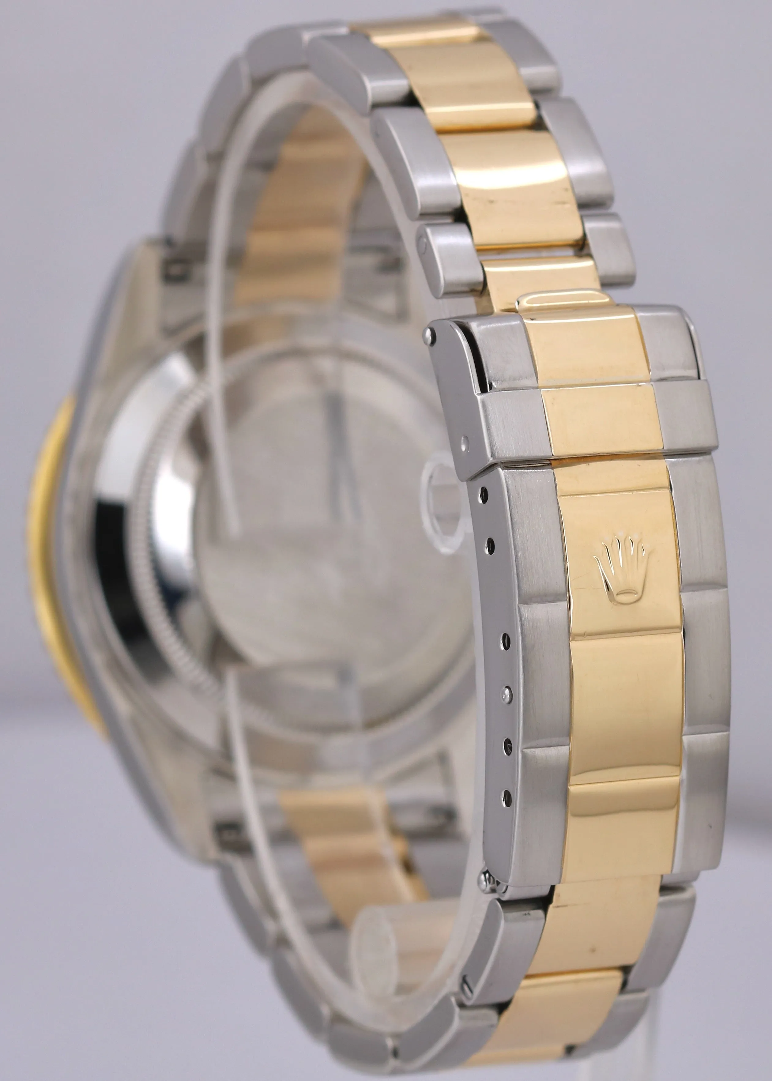 Rolex Submariner Date 40mm Blue Two-Tone 18K Gold Steel NO-HOLES Watch 16613