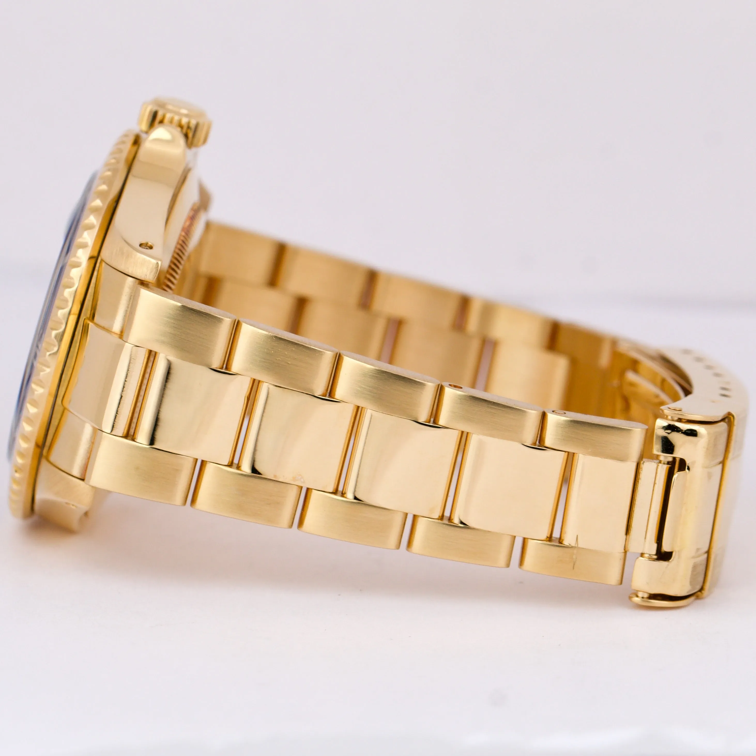 Rolex Submariner Date BLUE 18K Yellow Gold 40mm Oyster Automatic Watch 16618 LB