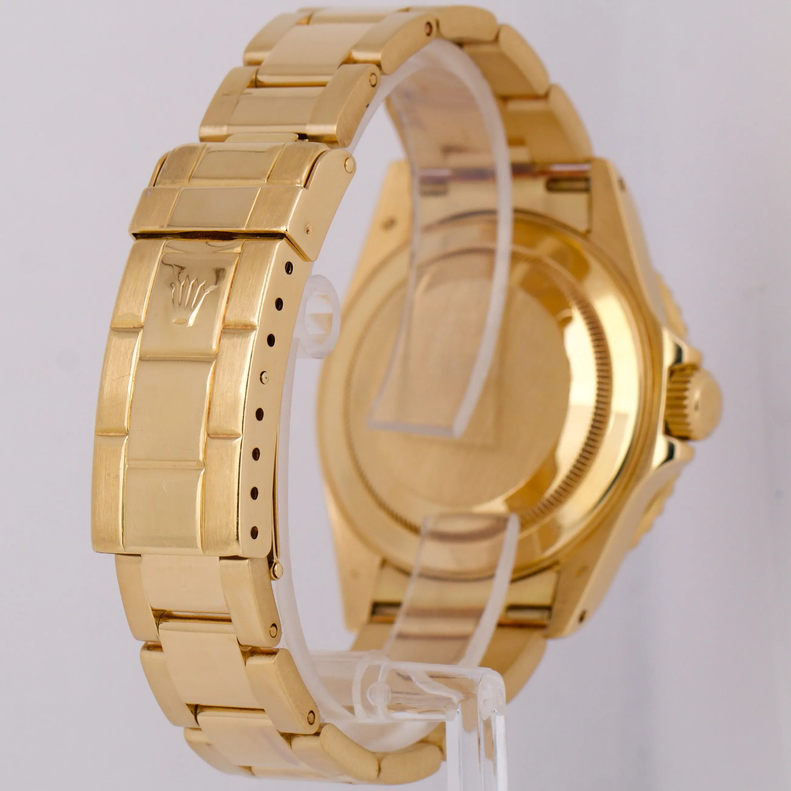Rolex Submariner Date BLUE 18K Yellow Gold 40mm Oyster Automatic Watch 16618 LB
