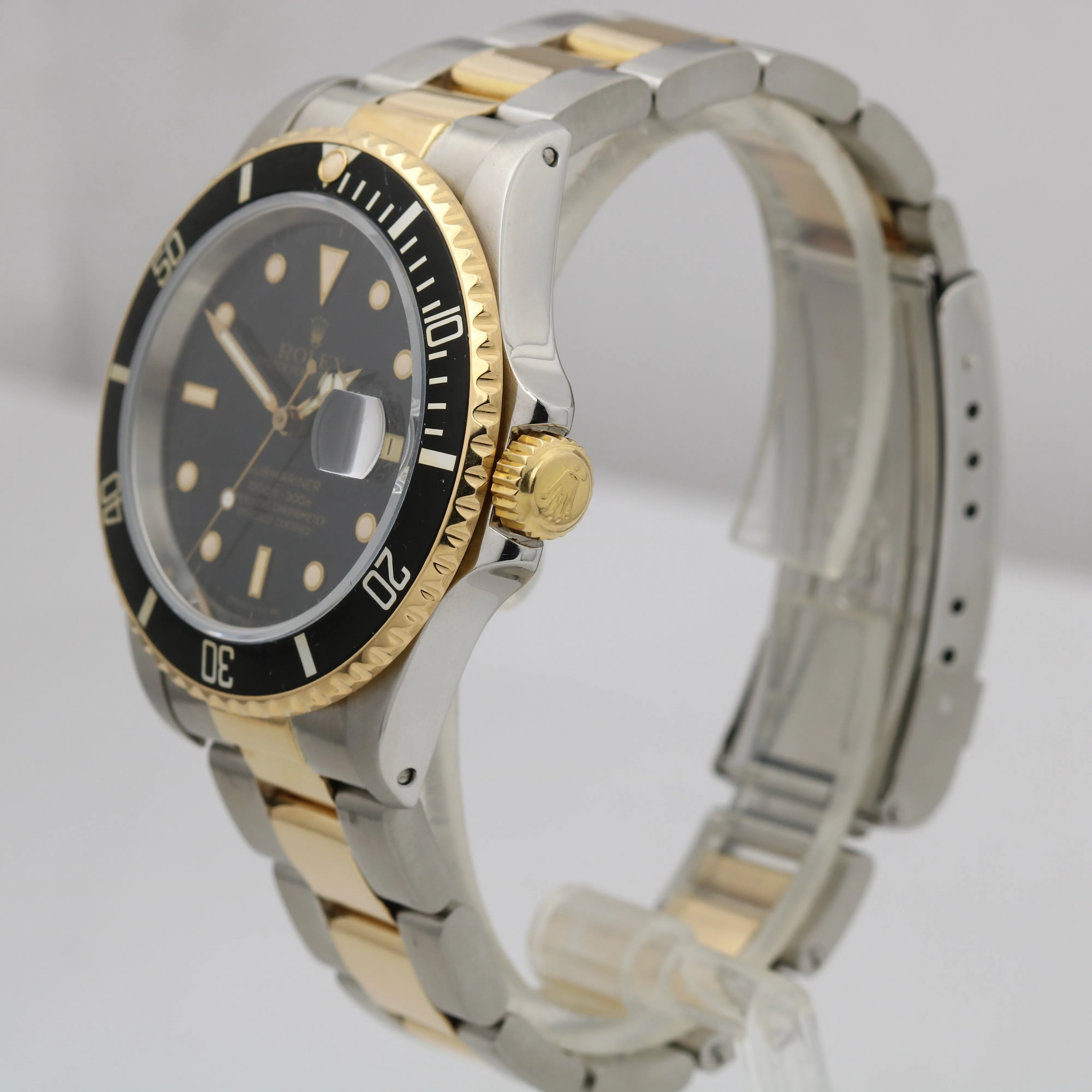 Rolex Submariner Two-Tone Yellow Gold Stainless Black Dial 40mm 16613 LN Watch