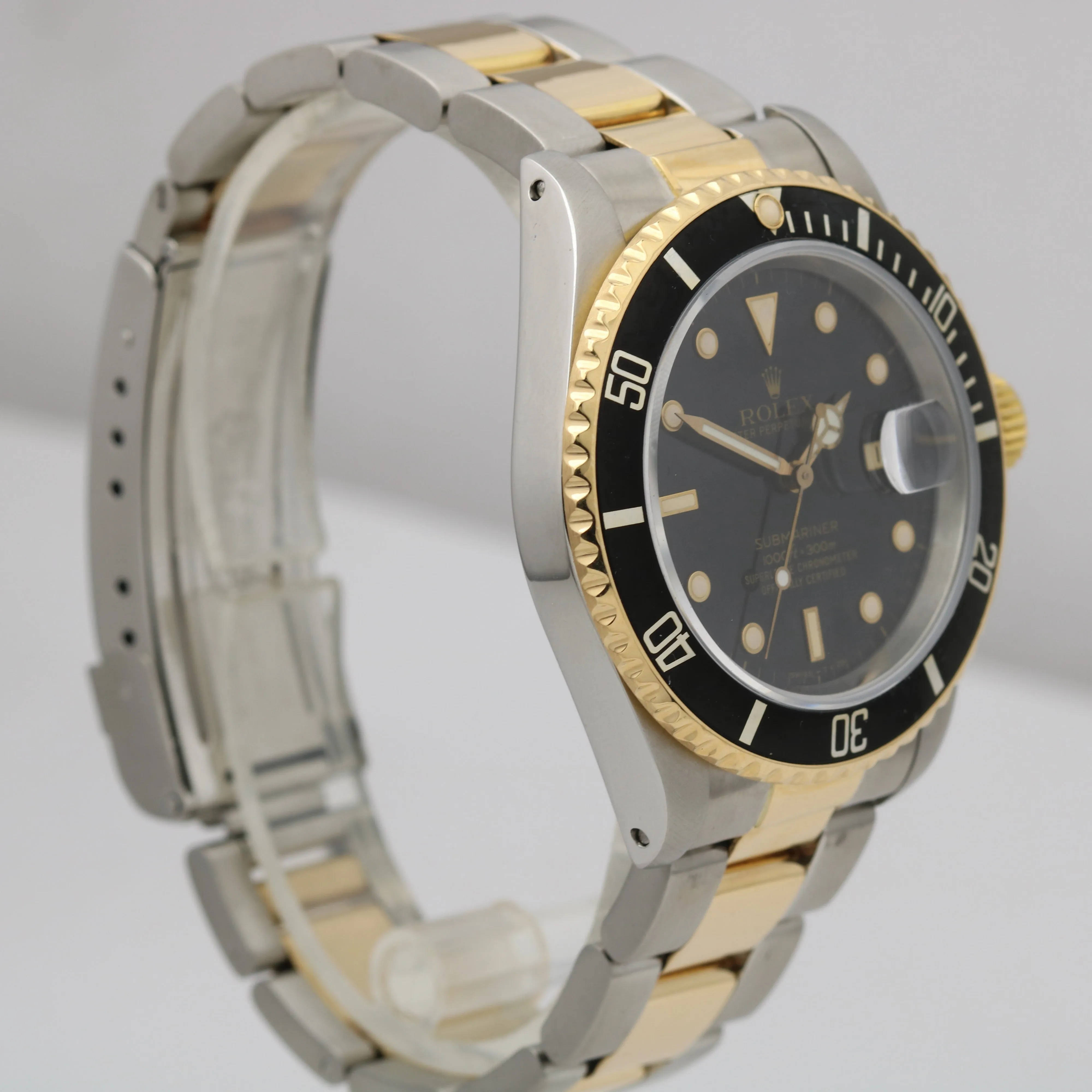 Rolex Submariner Two-Tone Yellow Gold Stainless Black Dial 40mm 16613 LN Watch