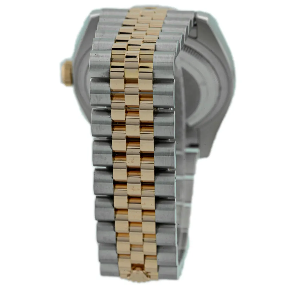 Rolex Unisex Datejust 18K Rose Gold & Steel 36mm Pink Rolex Print Diamond Dial Watch Reference #: 116231