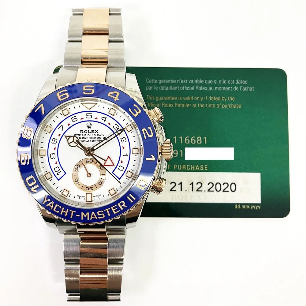 Rolex Yacht-Master II 116681 White Dial Dec 2020