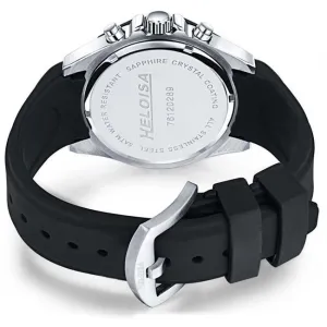 Round Case and Black Dial with Black Rubber Band  Sport Chronos Watch  For Men - Heloisa 76120289