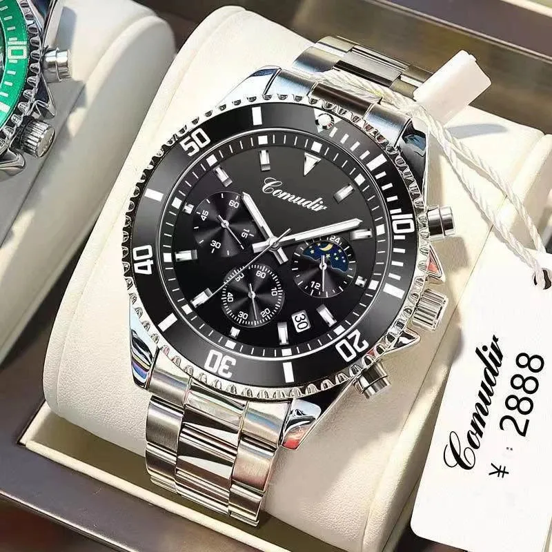 Sdotter 2023 Männer Uhr Top Marke Luxus Sport Quarz Herren Uhren Voller Stahl Wasserdicht Chronograph Armbanduhr Männer Relogio
