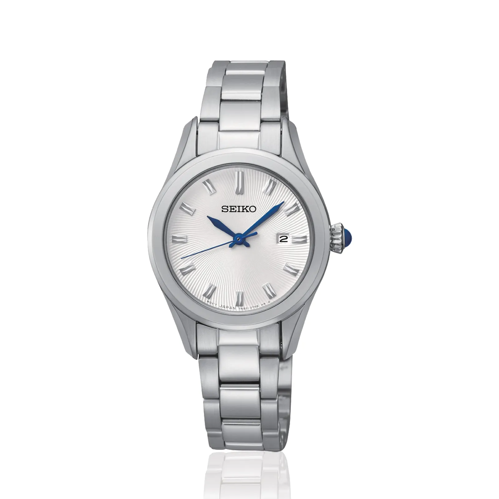Seiko Classic White Dial With Blue Hands SXDF67P1