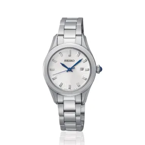 Seiko Classic White Dial With Blue Hands SXDF67P1