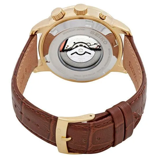 Seiko Kinetic GMT Leather Strap Men's Watch SUN070
