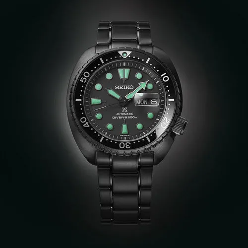 Seiko Prospex Black Series Night Vision Turtle Diver’s Black Dial 45mm Men SRPK43K1