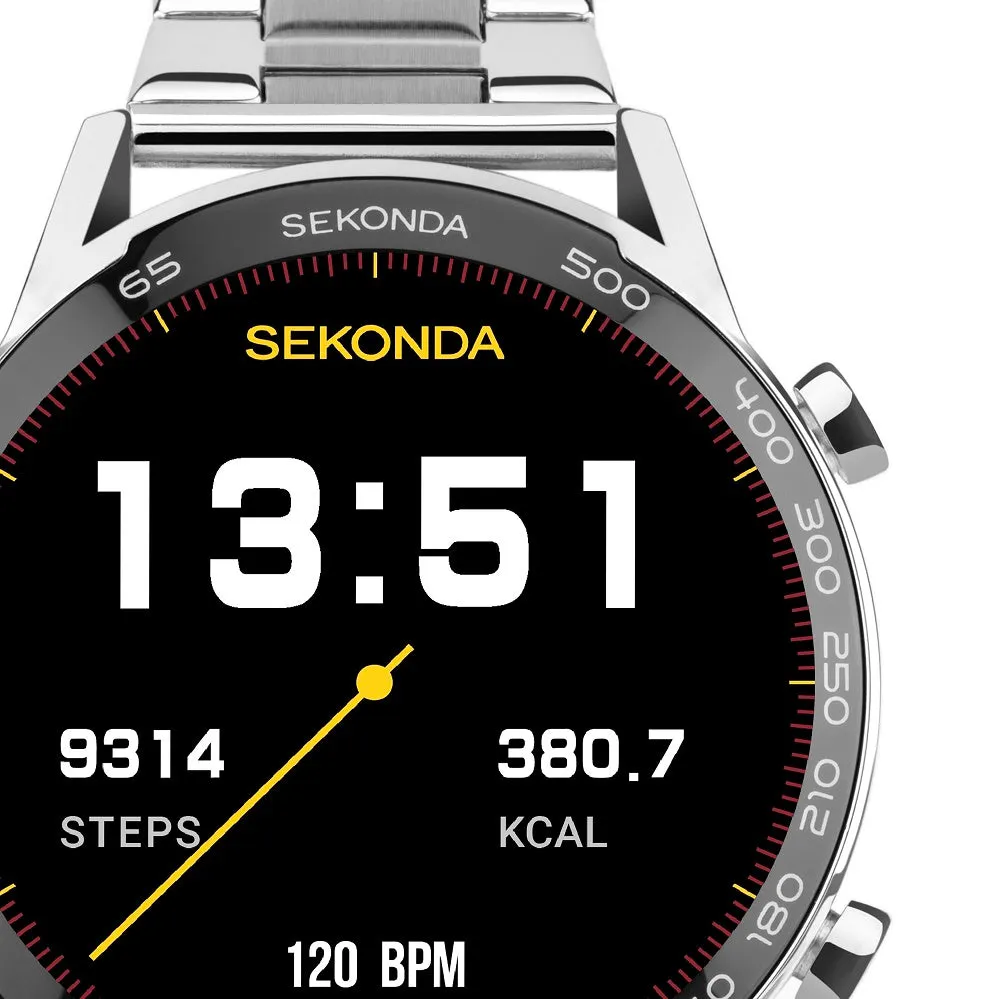 Sekonda Active Plus Smart Watch Silver Case Steel Bracelet 30177