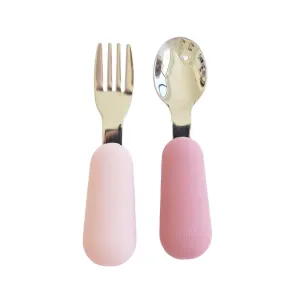 Silicone Silverware Set | Dusty Rose & Mauve