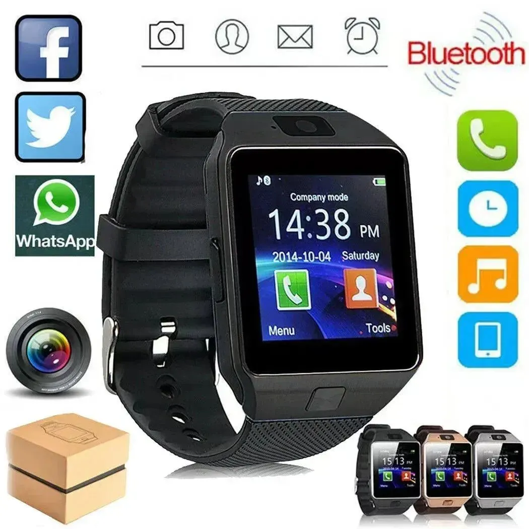SIM Card DZ09 Mobile Smartwatch Sleep Monitor Phone Watch Fitness Tracker Remote Control Music Camera Watch