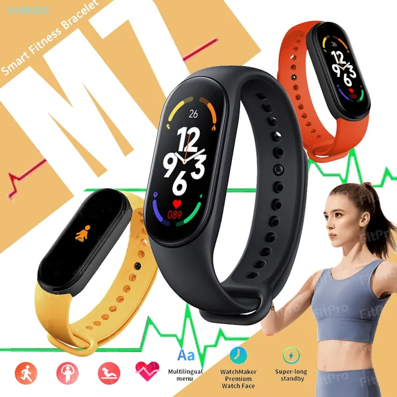 Smart Watch Band7 2023 New Sports Digial Smart Fitness Bracelet Clock Dynamic Color Display Screen Heart Rate For Android Xiaomi