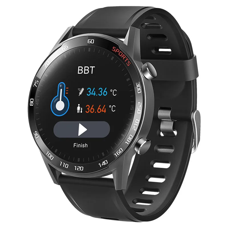 Smart Watch with  Body Temperature Measure WFDRD round  Heart Rate -Blood Pressure Tracker