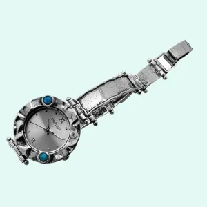 Sterling Silver Watch. Handcrafted Sterling Silver 925 Bracelet Watch Japanese movement