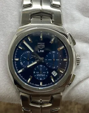 TAG Heuer Link Chronograph 41mm CBC2112 Blue Dial Automatic Men's Watch