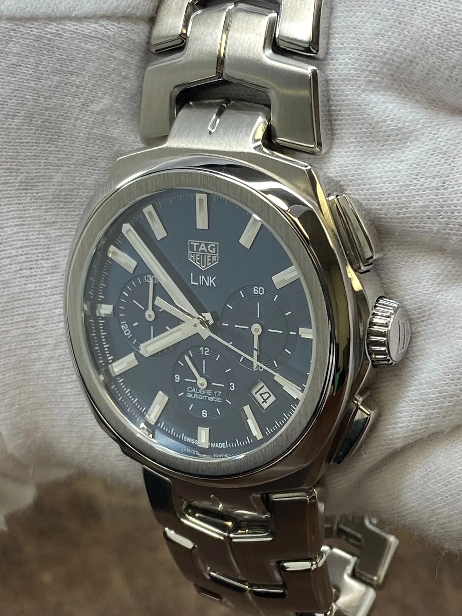 TAG Heuer Link Chronograph 41mm CBC2112 Blue Dial Automatic Men's Watch