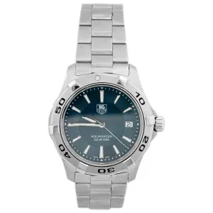 Tag Heuer Men's Aquaracer Stainless Steel 39mm Blue Stick Dial Watch Reference #: WAP1112.BA0831