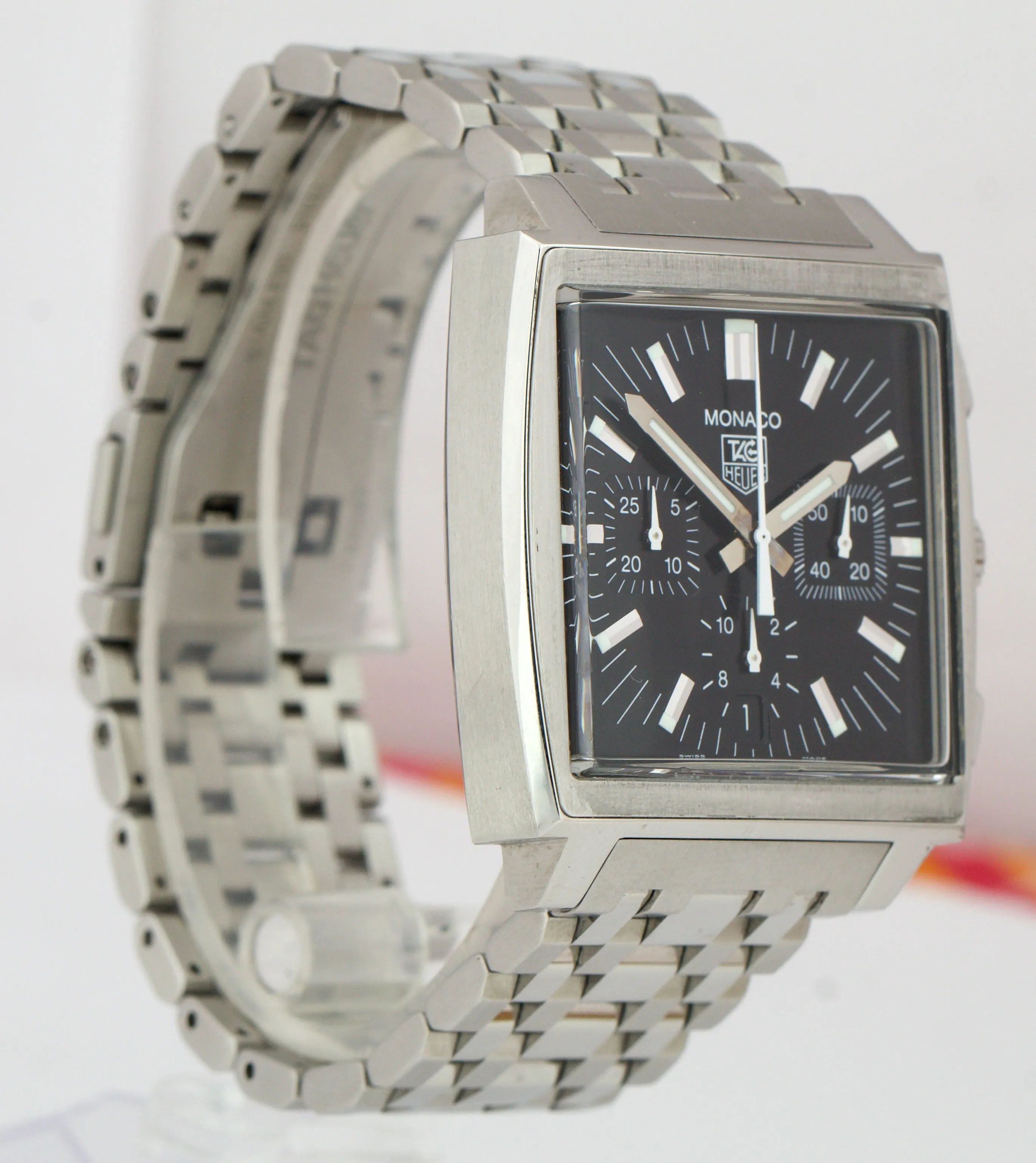 Tag Heuer Monaco Chronograph CW2111-0 Automatic 38mm Black Stainless Steel Watch