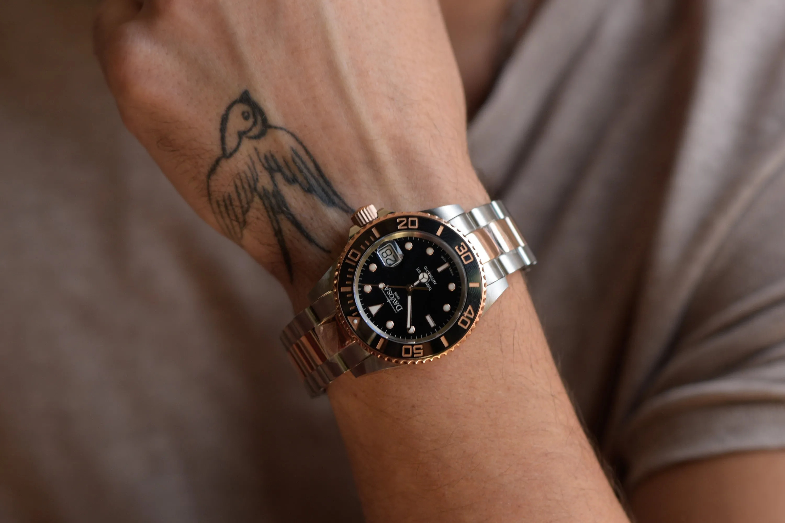 Ternos Ceramic Automatic Swiss-Made Black Rose Gold Diving Watch 16155565