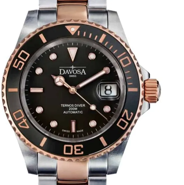 Ternos Ceramic Automatic Swiss-Made Black Rose Gold Diving Watch 16155565
