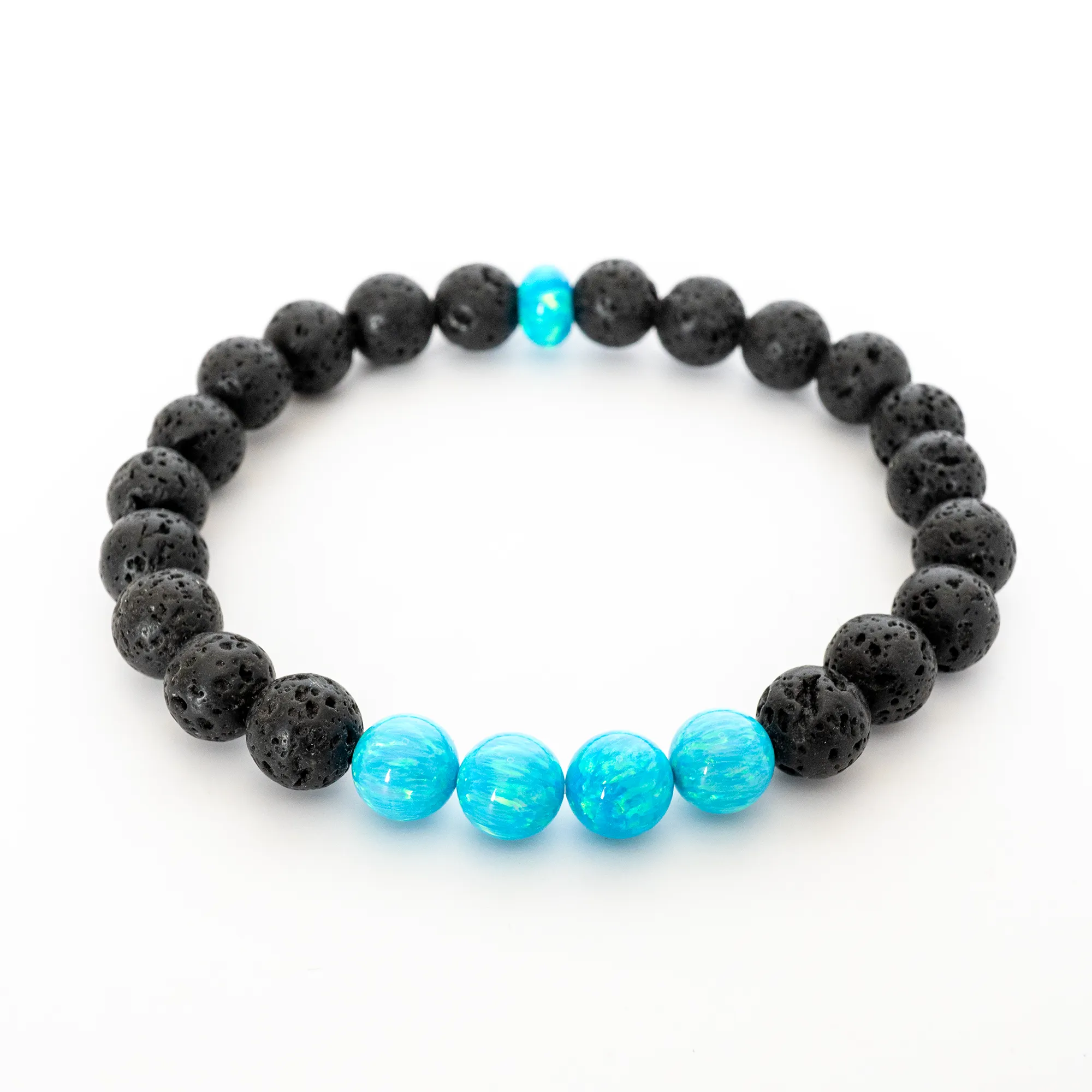 Turquoise Opal & Lava Stone Beaded Bracelet