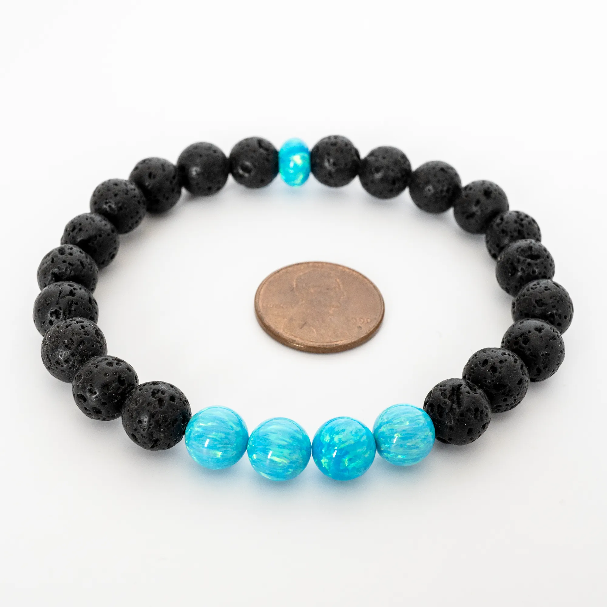Turquoise Opal & Lava Stone Beaded Bracelet