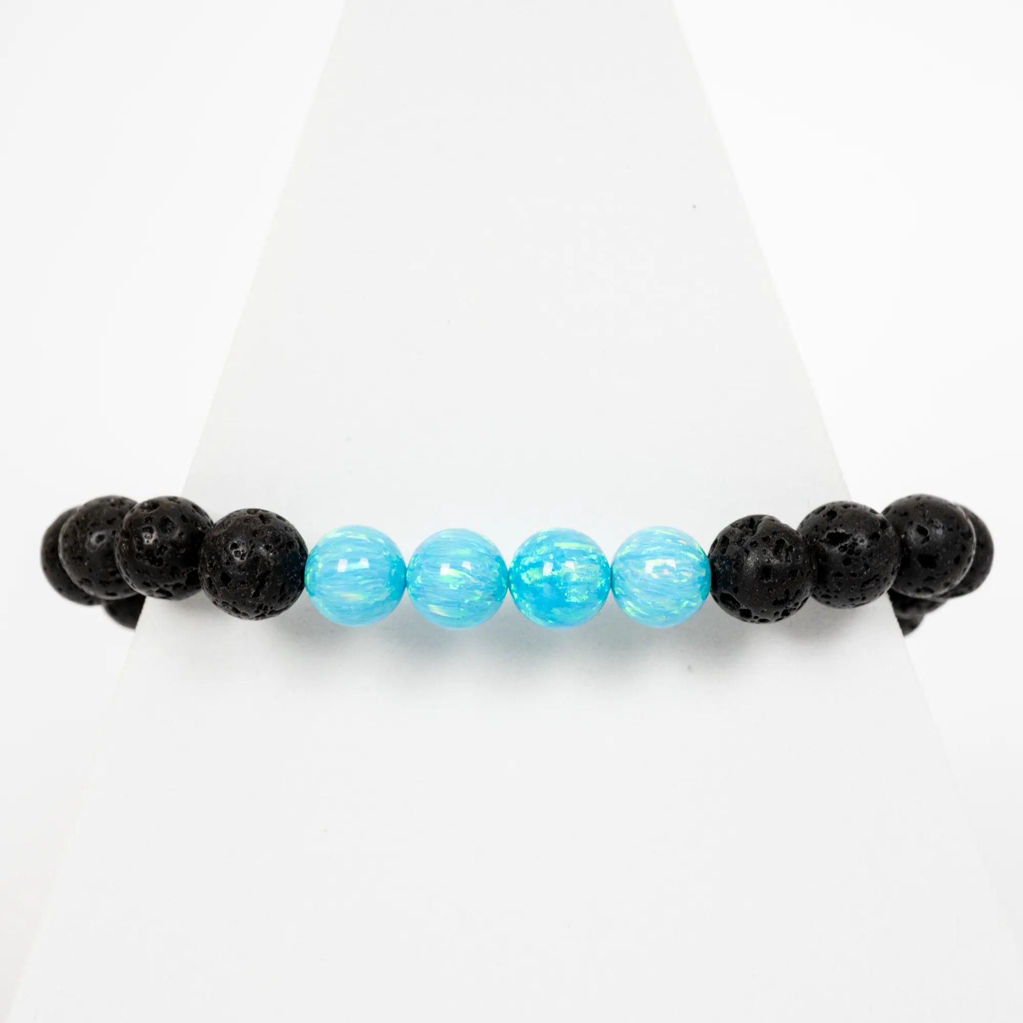 Turquoise Opal & Lava Stone Beaded Bracelet