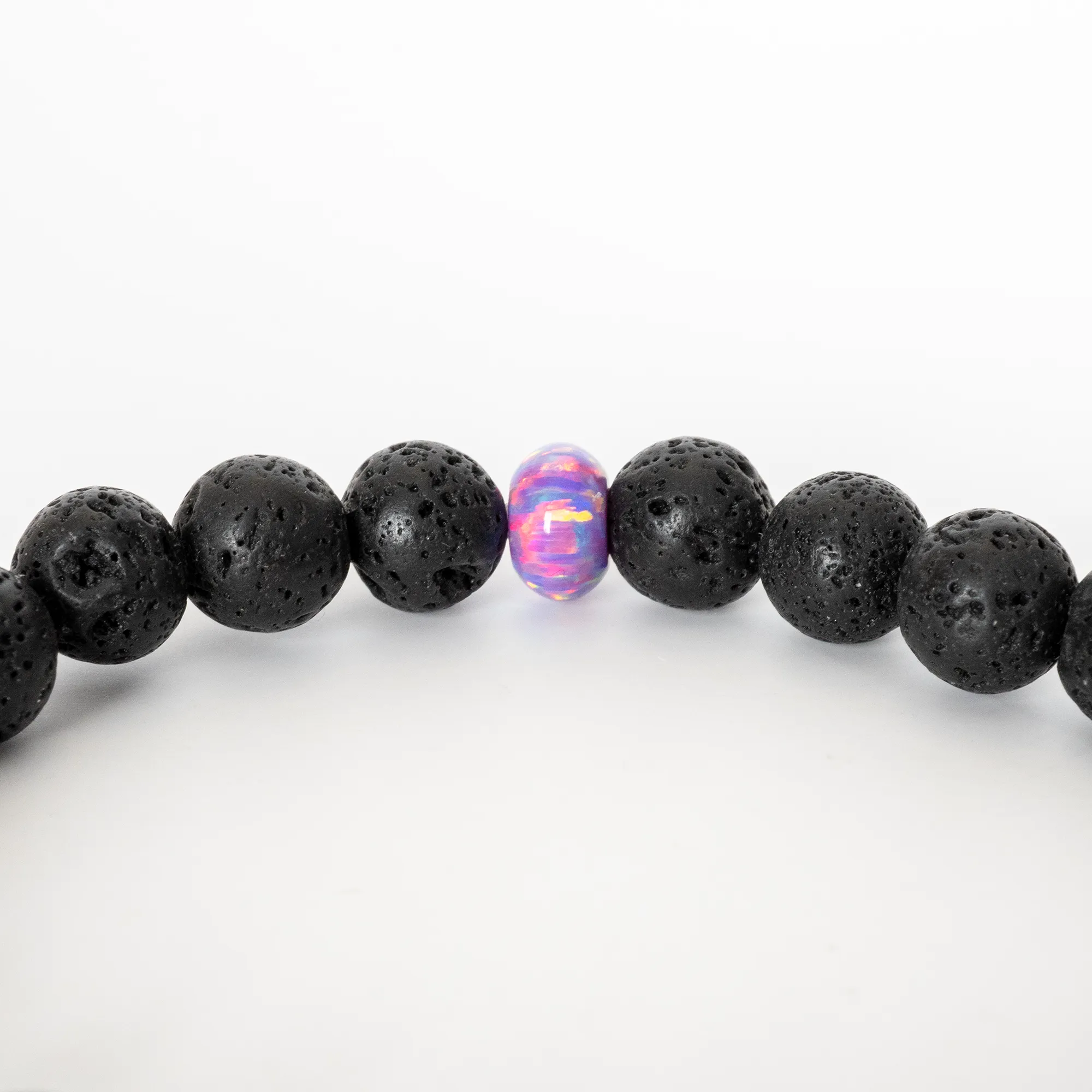 Ultra Violet Opal & Lava Stone Beaded Bracelet