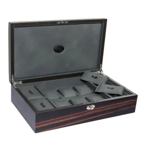 Underwood - 6 Watch Collector Macassar Case and Cufflinks Spaces | UN/243