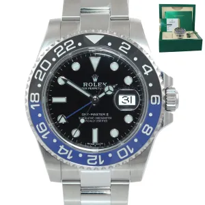 UNPOLISHED 2018 PAPERS Rolex GMT Master 116710 BLNR Steel Batman Blue Watch Box