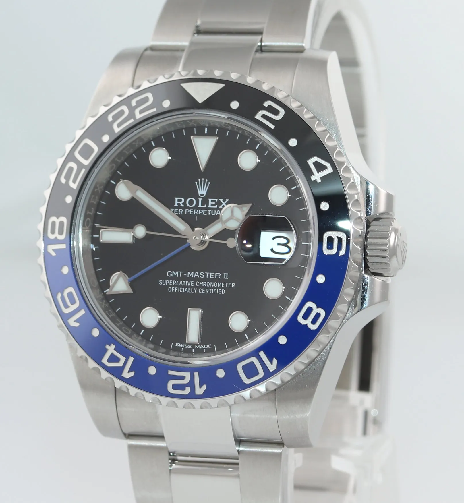 UNPOLISHED 2018 PAPERS Rolex GMT Master 116710 BLNR Steel Batman Blue Watch Box