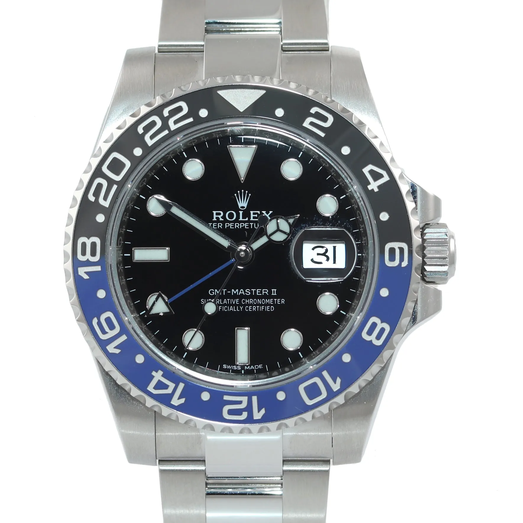 UNPOLISHED 2018 PAPERS Rolex GMT Master 116710 BLNR Steel Batman Blue Watch Box